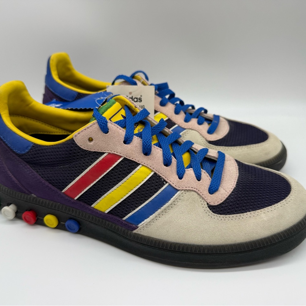 Adidas Navy and Yellow Men's Sneakers